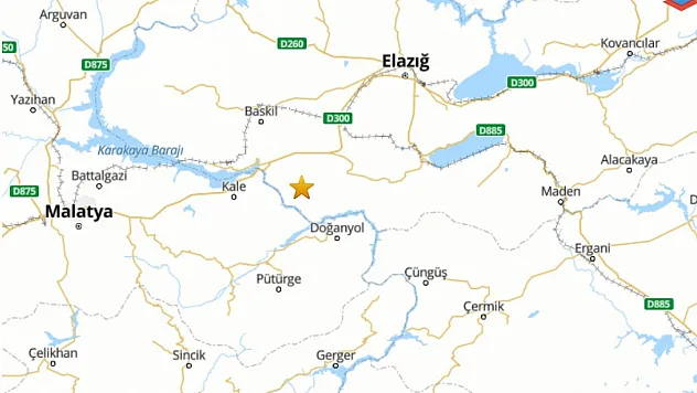 Elazığ'ın Baskil ilçesinde 4,7 büyüklüğünde deprem