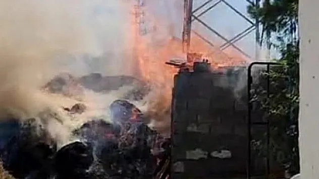 Elektrik kabloları odunlukta yangına neden oldu