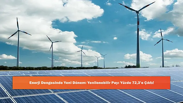 Enerji Dengesinde Yeni Dönem: Yenilenebilir Payı Yüzde 72,3'e Çıktı!