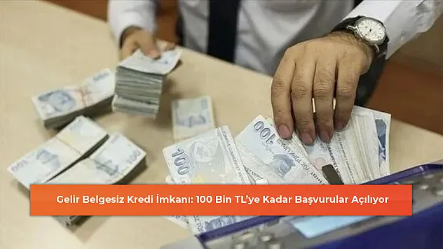Gelir Belgesiz Kredi İmkanı: 100 Bin TL'ye Kadar Başvurular Açılıyor