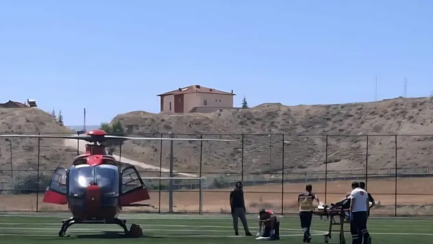 Hastanın imdadına ambulans helikopter yetişti