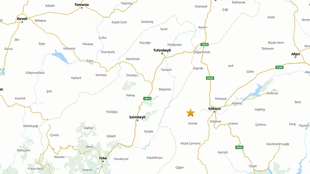 Kahramanmaraş Göksun'da 4 Büyüklüğünde Deprem!