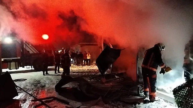 Malatya'da Konteyner Kent'te Yangın