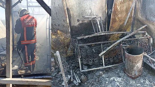 Malatya'da konteynerde yangın! Korku dolu anlar yaşandı