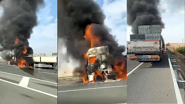 Malatya-Elazığ Yolunda Seyir Halindeki Tır Alev Aldı