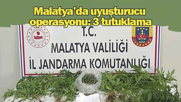 Malatya'da uyuşturucu operasyonu: 3 tutuklama