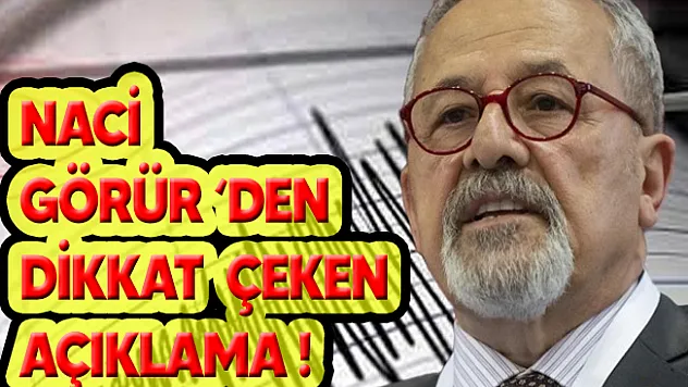 Naci Görür'den dikkat çeken açıklama!