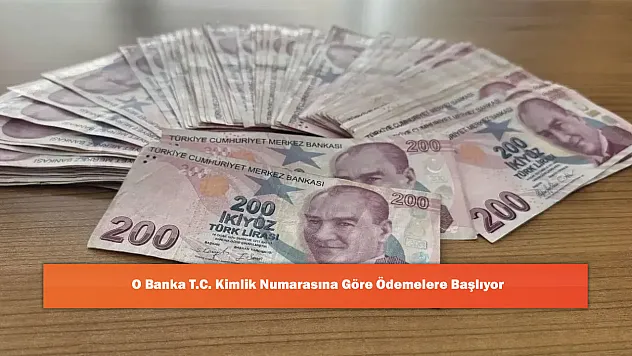 O Banka T.C. Kimlik Numarasına Göre Ödemelere Başlıyor