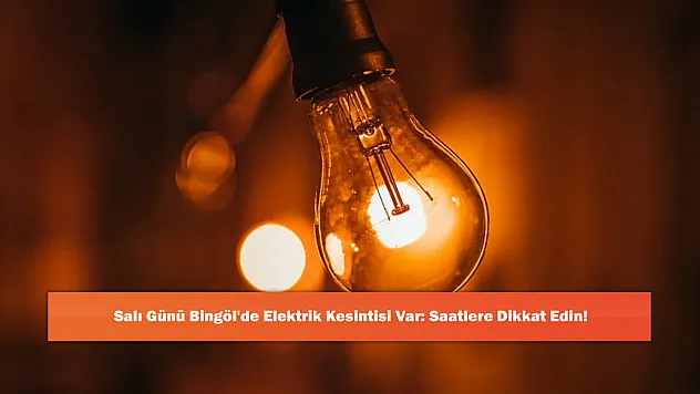 Salı Günü Bingöl'de Elektrik Kesintisi Var: Saatlere Dikkat Edin!