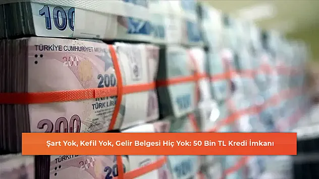 Şart Yok, Kefil Yok, Gelir Belgesi Hiç Yok: 50 Bin TL Kredi İmkanı