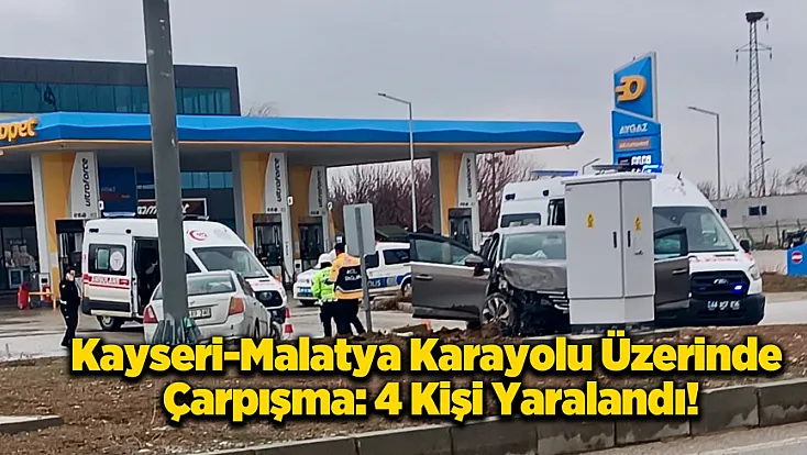 Akçadağ'da İki Otomobil Çarpıştı! 4 Kişi Yaralandı