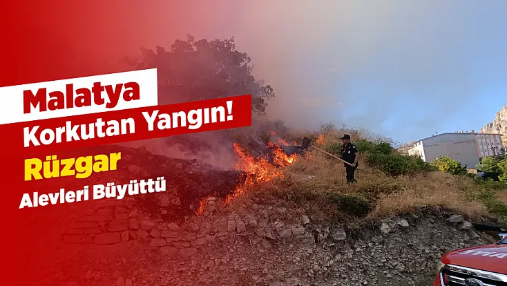 Darende’de Ot Yangını! Alevler Rüzgarın Etkisiyle Meyve Bahçelerine Sıçradı