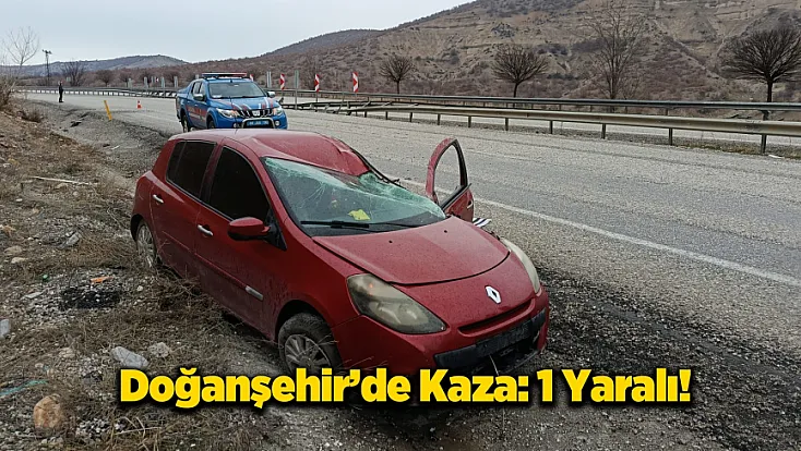 Doğanşehir’de Yağış Kazayı Getirdi! Otomobil Şarampole Devrildi