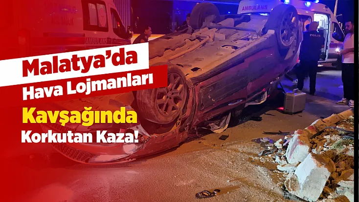 Hava Lojmanları Kavşağı’nda Kaza! Araç Ters Döndü