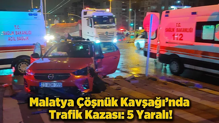 Malatya'da İki Otomobil Çarpıştı: Çöşnük’te Akşam Saatlerinde Kaza