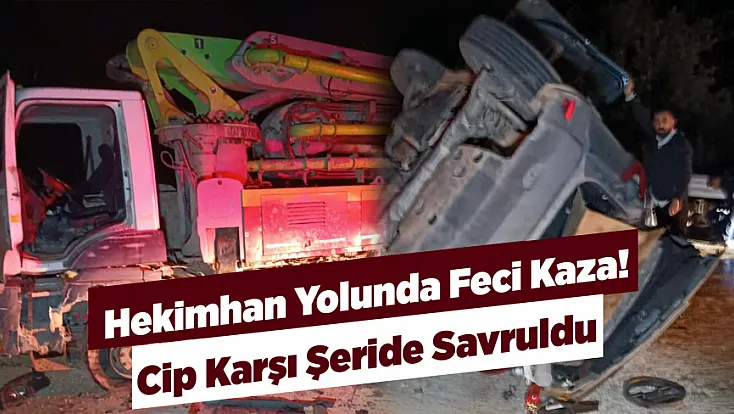 Malatya’da İki Araç Çarpıştı! Cip Karşı Şeride Savruldu