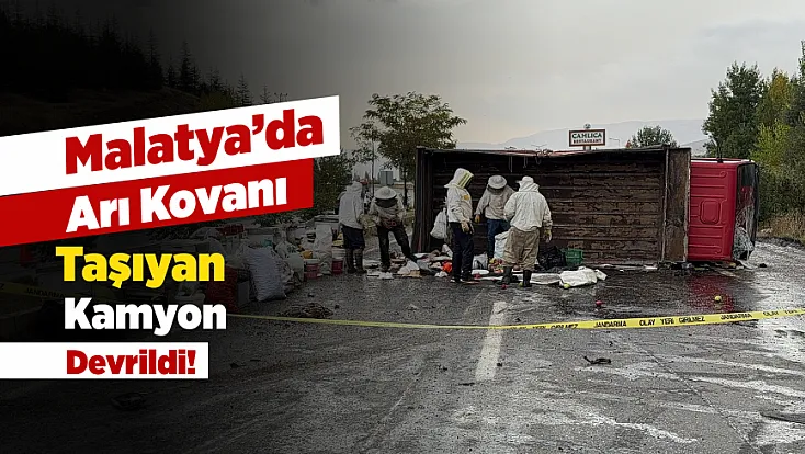 Malatya’da Kamyon Devrildi, Arılar Ortalığı Sardı! 3 Yaralı