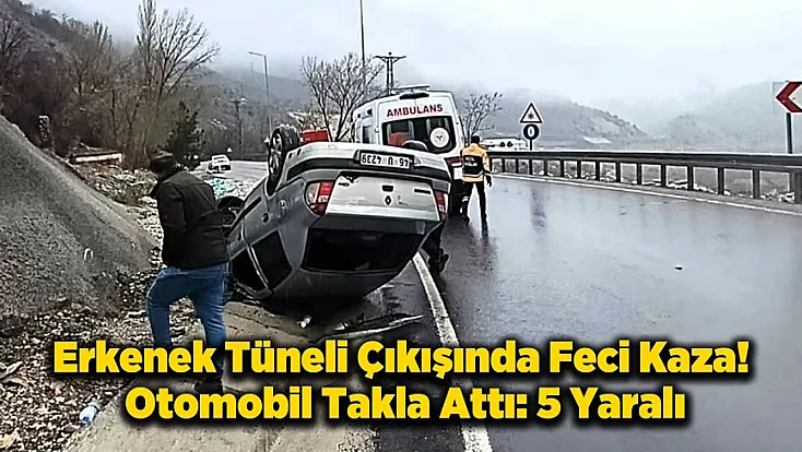 Malatya’da Kontrolden Çıkan Araç Ters Döndü: 5 Yaralı
