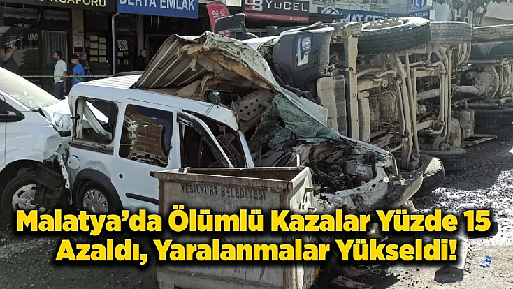 Malatya'da Ölümlü Kazalar Yüzde 15 Azaldı, Yaralanmalar Yükseldi