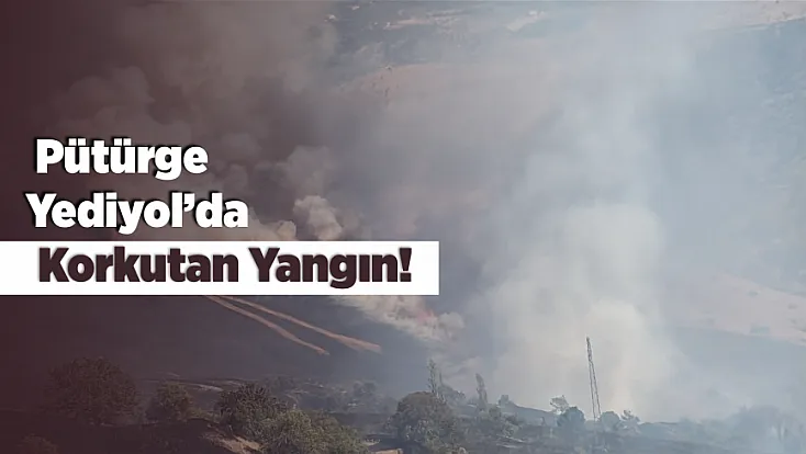 Pütürge'deki Yangına Büyük Müdahale! İş Makineleride Destek Veriyor
