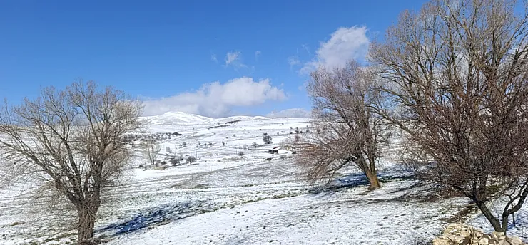 Bahar Beklerken Kar Geldi! Hekimhan'ın Yüksekleri Beyaza Büründü