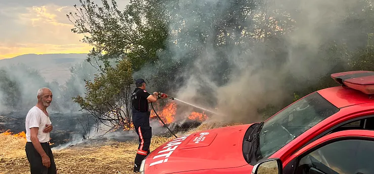 Malatya'da Alevler Besi Alanını Sardı! Yangın Söndürüldü