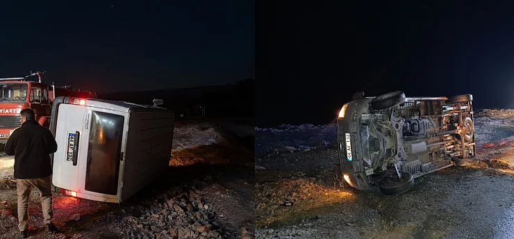 Malatya'da Mucize Kurtuluş! Devrilen Minibüsten Sağ Çıktılar