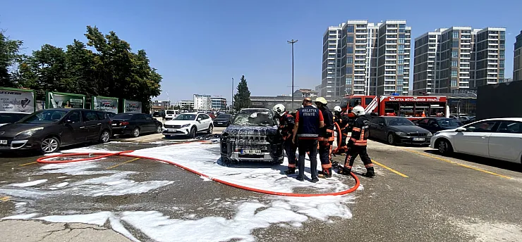 Malatya'da Park Halindeki Araç Alev Aldı! Otoparkta Panik Yaşandı