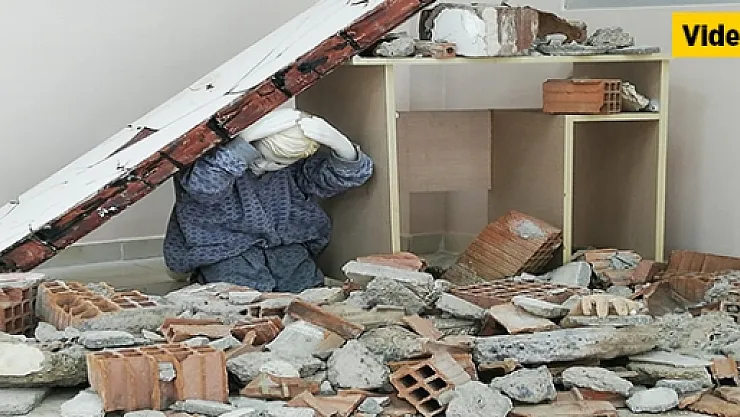 6.8'lik depremi bir kez daha birebir yaşadılar!