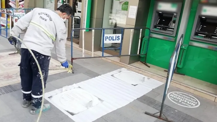 Malatya Büyükşehir Belediyesi'nden sosyal mesafe çalışması