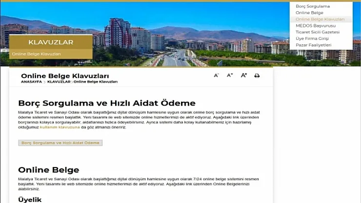 MTSO'da online belge dönemi başladı