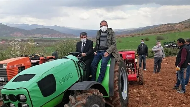 Hekimhan'a yerli kırmızı mercimek ekimi yapıldı