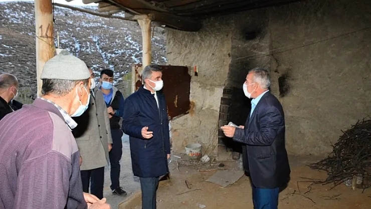 Vali Baruş, deprem bölgesinde incelemelerde bulundu