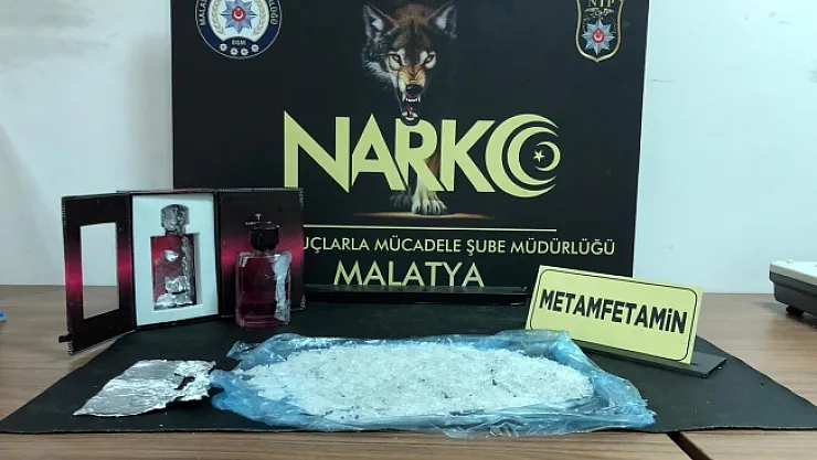 Malatya'da parfüm kutusunda metamfetamin ele geçirildi
