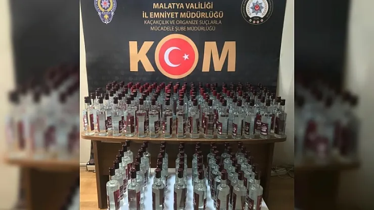 Malatya'da onlarca şişe kaçak içki ele geçirildi