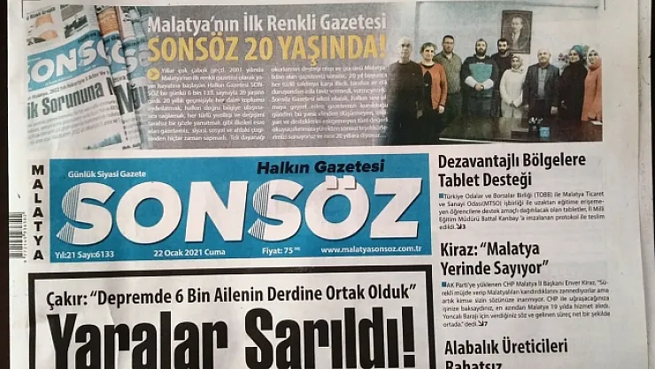 Sonsöz Gazetesi 20'inci yaşını kutluyor