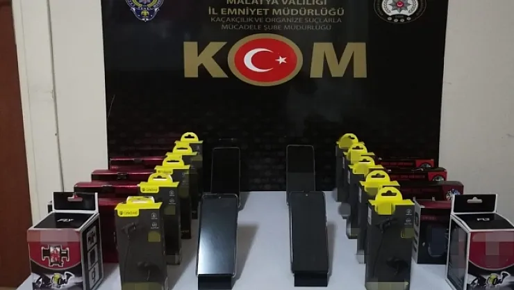 Malatya'da gümrük kaçağı telefon ile aksesuarlar ele geçirildi