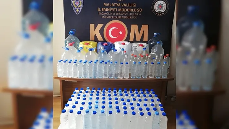 Malatya'da 318 litre sahte içki ele geçirildi