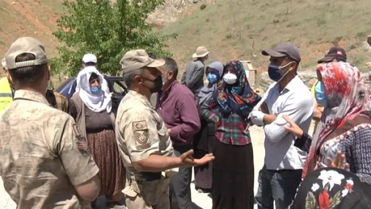 Battalgazi'de taş ocağı eylemi! yolu kapattılar