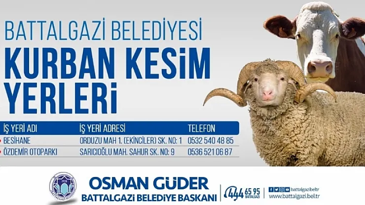 Battalgazi'de kurban kesim yerleri belirlendi