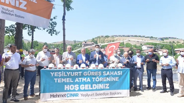 Yeşilyurt güreş sahasının temeli törenle atıldı