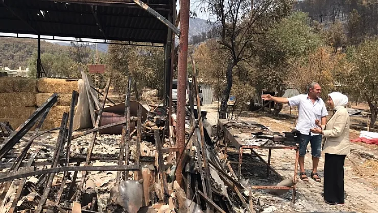 Çalık'tan yangın bölgesindeki vatandaşlara ziyaret