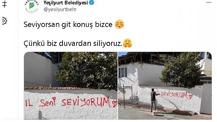 Duvar yazılarına sosyal medyadan cevap