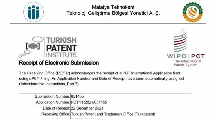 Malatya İnönü Üniversitesi'nin ilk patent başvurusu yapıldı