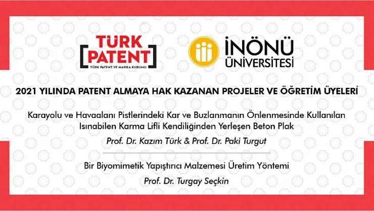 İnönü Üniversitesi'nde 2 proje patent aldı
