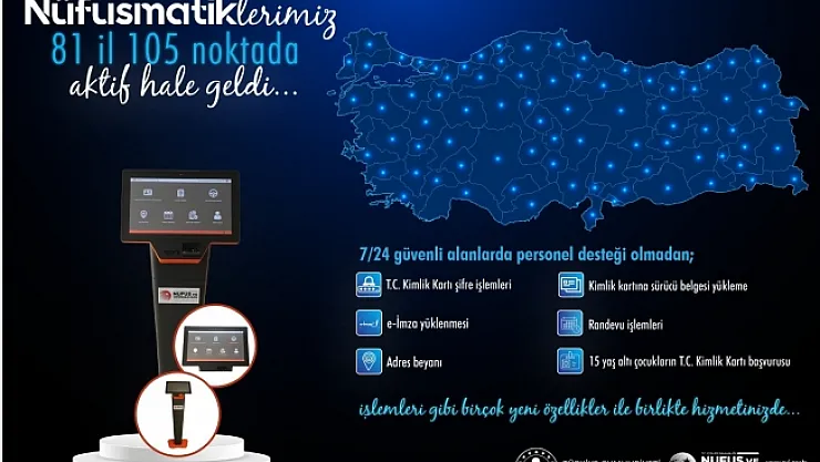 Nüfusmatikler 81 ilde aktif hale geldi!