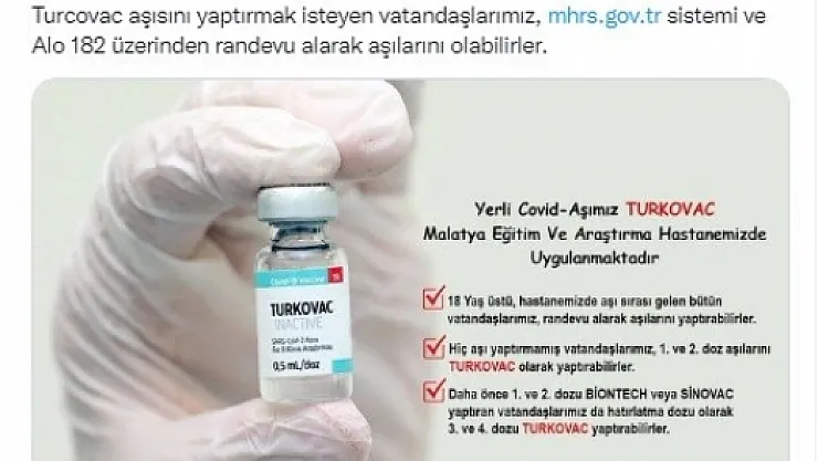 Yerli aşı Turcovac'a davet   