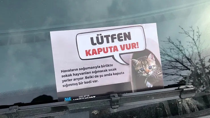 Yeşilyurt Belediyesi'nden araç sahiplerine 'Lütfen Kaputa Vur' çağrısı!