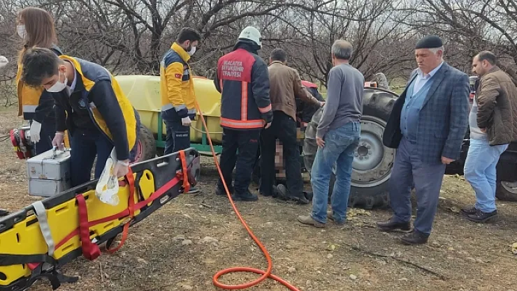 Kayısı bahçesinde feci ölüm! Elbisesini traktörün şaftına kaptırdı!