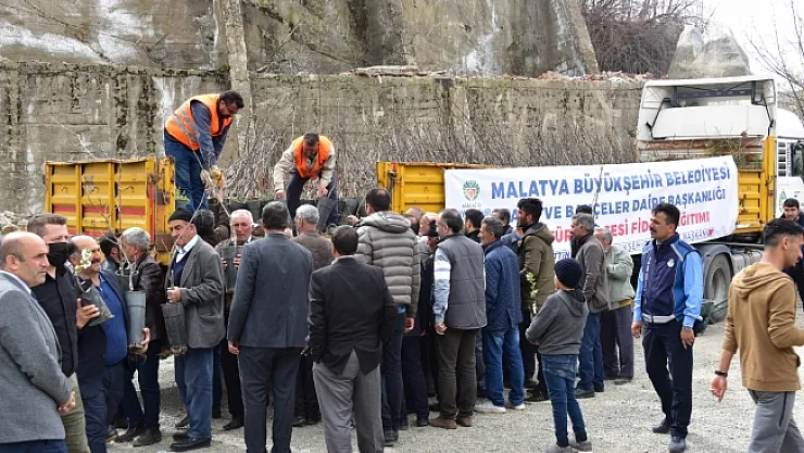 Büyükşehir Belediyesi tarafından Pütürge'de fidan dağıtımı yapıldı